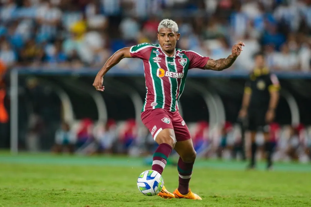 PA – BELEM – 25/04/2023 – COPA DO BRASIL 2023, PAYSANDU X FLUMINENSE – Jhon Kennedy jogador do Fluminense durante partida contra o Paysandu no estadio Mangueirao pelo campeonato Copa do Brasil 2023. Foto: Fernando Torres/AGIF