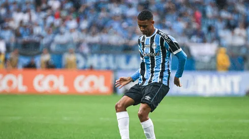 Andre Henrique jogador do Gremio durante partida contra o Corinthians no estadio Arena do Gremio pelo campeonato Brasileiro A 2023.