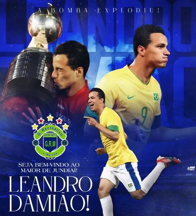 Leandro Damião é anunciado pelo Vila Marlene. Foto: Reprodução/Instagram