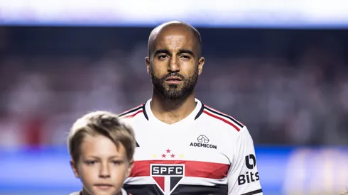 Lucas Moura jogador do Sao Paulo durante partida contra o Cuiaba no estadio Morumbi pelo campeonato Brasileiro A 2023.