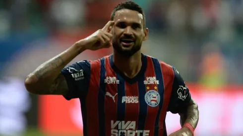 BA – SALVADOR – 21/05/2025 – COPA DO BRASIL 2025, BAHIA X PAYSANDU – Willian Jose jogador do Bahia comemora seu gol durante partida contra o Paysandu no estadio Fonte Nova pelo campeonato Copa Do Brasil 2025. Foto: Jhony Pinho/AGIF