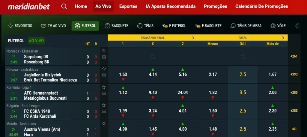 Apostas Ao Vivo Meridianbet