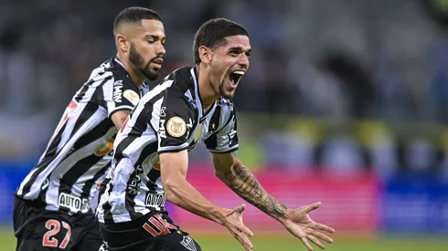 BELO HORIZONTE, BRAZIL – JUNE 25: Rubens of Atletico Mineiro celebrates after scoring the first goal of his team during a match between Atletico Mineiro and Fortaleza as part of Brasileirao 2022 at Mineirao Stadium on June 25, 2022 in Belo Horizonte, Brazil. (Photo by Pedro Vilela/Getty Images)