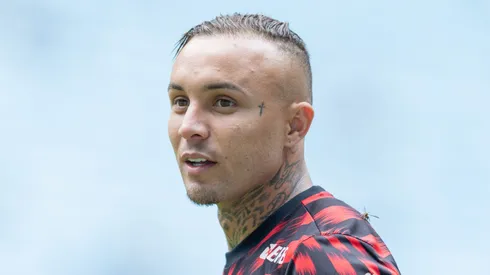 Everton Cebolinha jogador do Flamengo durante partida contra o Gremio no estadio Arena do Gremio pelo campeonato Brasileiro A 2025.