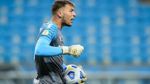 Gabriel Grando goleiro do Gremio durante partida contra o Flamengo no estadio Arena do Gremio pelo campeonato Brasileiro A 2021.