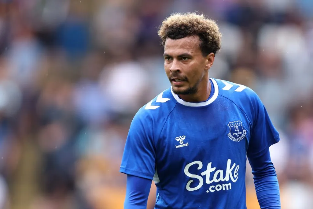 Dele Alli durante partida amistosa entre Everton e Blackpool em julho de 2022. (Photo by George Wood/Getty Images)