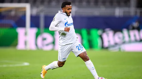 Wendel of St. Petersburg kicks the ball during the UEFA Champions League Group F stage match between Borussia Dortmund and Zenit St. Petersburg at Signal Iduna Park on October 28, 2020 in Dortmund, Germany.