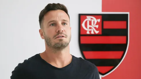 Saúl Ñíguez é apresentado no Flamengo. Foto: Gilvan de Souza/Flamengo