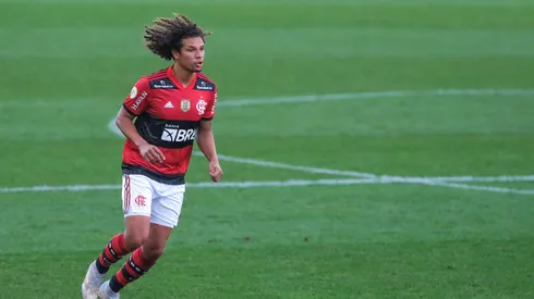 Willian Arao jogador do Flamengo durante partida contra o Fluminense no estadio Arena Corinthians pelo campeonato Brasileiro A 2021.