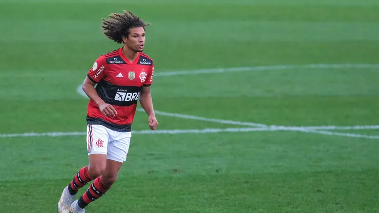 Willian Arao jogador do Flamengo durante partida contra o Fluminense no estadio Arena Corinthians pelo campeonato Brasileiro A 2021.