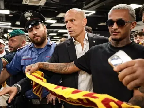 Ex-Flamengo, Wesley desembarca em Roma e chama atenção com recepção 'calorosa'