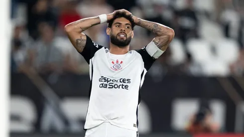Yuri Alberto jogador do Corinthians lamenta durante partida contra o Botafogo no estadio Engenhao pelo campeonato Brasileiro A 2025. Foto: Jorge Rodrigues/AGIF