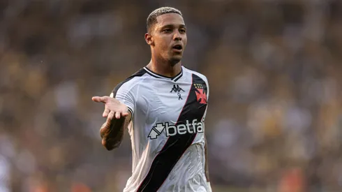 David Correa jogador do Vasco comemora seu gol durante partida contra o Criciuma no estadio Heriberto Hulse pelo campeonato Brasileiro A 2024.