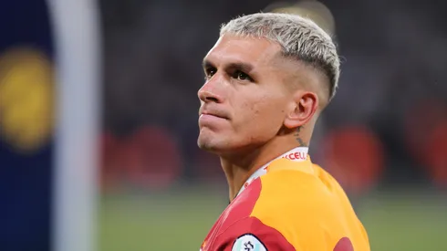 Lucas Torreira of Galatasaray looks dejected after the Turkish Super Cup match between Galatasaray and Besiktas at Ataturk Olympic Stadium on August 3, 2024 in Istanbul, Turkey.
