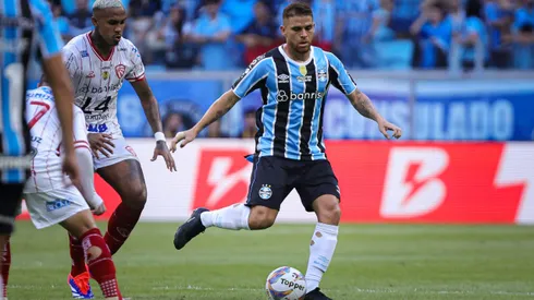 Cuellar jogador do Gremio durante partida contra o Sao Luiz-RS no estadio Arena do Gremio pelo campeonato Gaucho 2025.