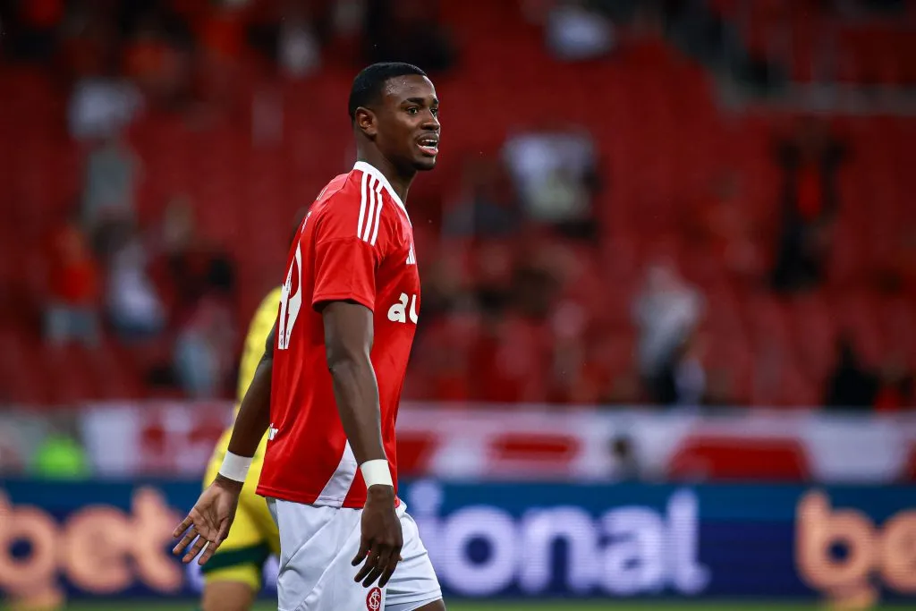 Ricardo Mathias jogador do Internacional durante partida contra o Mirassol –  Foto: Maxi Franzoi/AGIF