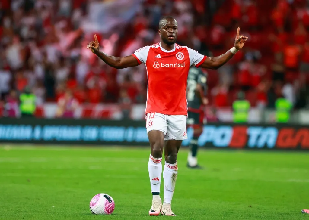 RS – PORTO ALEGRE – 30/10/2024 – BRASILEIRO A 2024, INTERNACIONAL X FLAMENGO – Enner Valencia jogador do Internacional comemora seu gol durante partida contra o Flamengo no estadio Beira-Rio pelo campeonato Brasileiro A 2024. Foto: Luiz Erbes/AGIF