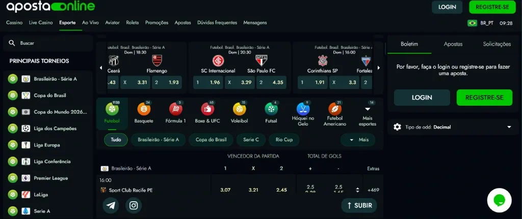 Aposta Online Cobertura Esportiva