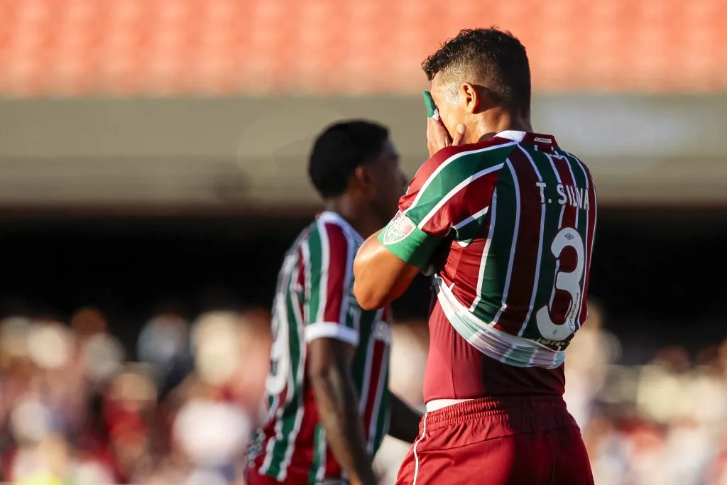 Thiago Silva jogador do Fluminense durante partida contra o Sao Paulo no estadio Morumbi pelo campeonato Brasileiro A 2025. Foto: Marco Miatelo/AGIF