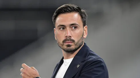 Davide Ancelotti técnico do Botafogo durante partida contra o Bragantino no estadio Engenhao pelo campeonato Copa Do Brasil 2025. Foto: Thiago Ribeiro/AGIF