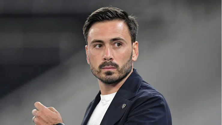 Davide Ancelotti técnico do Botafogo durante partida contra o Bragantino no estadio Engenhao pelo campeonato Copa Do Brasil 2025. Foto: Thiago Ribeiro/AGIF