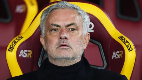 Jose Mourinho, Head Coach of AS Roma, looks on prior to the Serie A TIM match between AS Roma and Atalanta BC at Stadio Olimpico on January 07, 2024 in Rome, Italy.