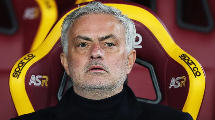 Jose Mourinho, Head Coach of AS Roma, looks on prior to the Serie A TIM match between AS Roma and Atalanta BC at Stadio Olimpico on January 07, 2024 in Rome, Italy.
