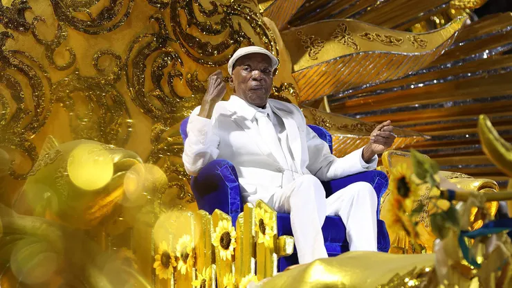RIO DE JANEIRO, BRAZIL - MARCH 5: Brazilian singer Milton Nascimento prior to 2025 Carnival parades at Sapucai Sambodrome on March 5, 2025 in Rio de Janeiro, Brazil. (Photo by Wagner Meier/Getty Images)