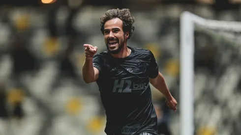 Igor Gomes comemorando gol pelo Atlético-MG. Foto: Pedro Souza/Atlético