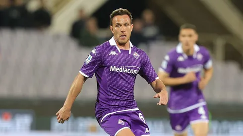 Arthur Melo pela Fiorentina.(Photo by Gabriele Maltinti/Getty Images)