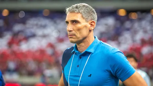 Vojvoda tecnico do Fortaleza durante partida contra o Libertad no estadio Arena Castelao pelo campeonato Copa Sul-Americana 2023.