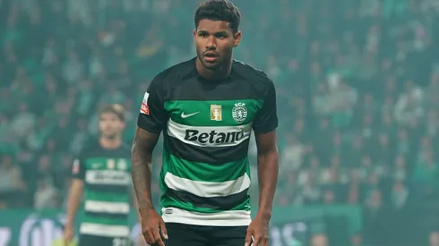 Matheus Reis of Sporting CP during the Liga Portugal Betclic match between Sporting CP and CF Estrela da Amadora at Estadio Jose Alvalade on November 1, 2024 in Lisbon, Portugal.