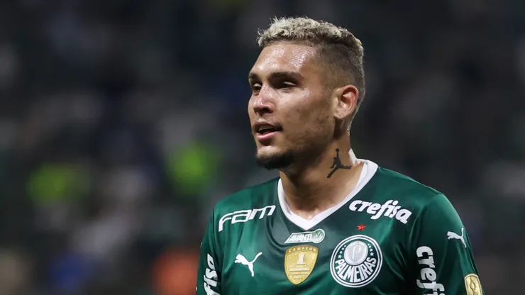 Rafael Navarro jogador do Palmeiras durante partida contra o Cerro Porteño no estádio Arena Allianz Parque pelo campeonato Copa Libertadores 2022. Foto: Marcello Zambrana/AGIF