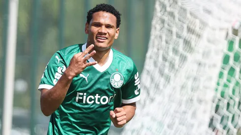 Eduardo Conceição comemorando gol pelo Verdão. (Foto: Fabio Menotti/Palmeiras/by Canon)