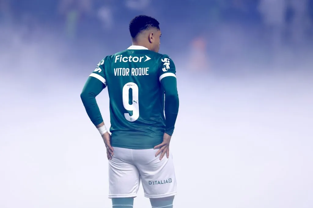 Vitor Roque jogador do Palmeiras durante partida contra o Corinthians no estadio Arena Allianz Parque pelo campeonato Copa Do Brasil 2025. Foto: Marcello Zambrana/AGIF