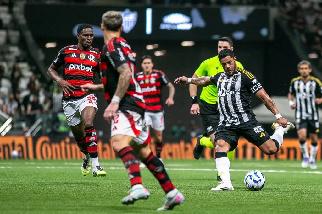 MG – BELO HORIZONTE – 06/08/2025 – COPA DO BRASIL 2025, ATLETICO-MG X FLAMENGO – Hulk  jogador do Atletico-MG durante partida contra o Flamengo no estadio Arena MRV pelo campeonato Copa Do Brasil 2025. Foto: Fernando Moreno/AGIF