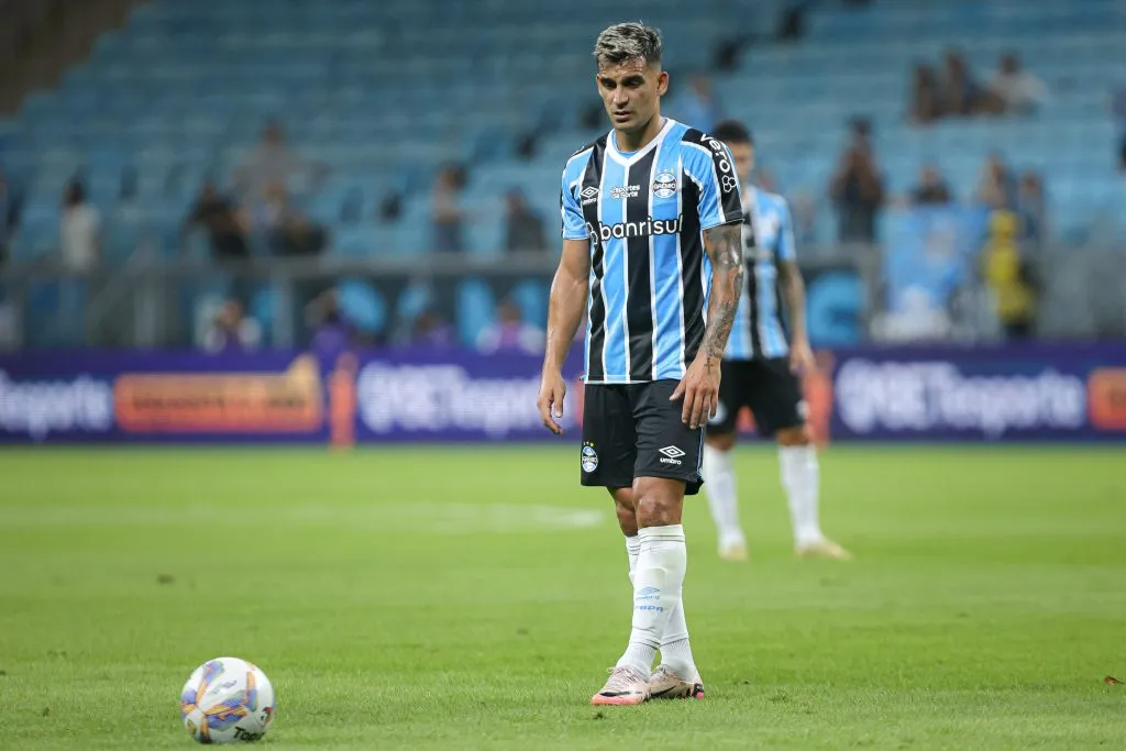 Cristaldo jogador do Grêmio durante partida contra o Caxias – Foto: Maxi Franzoi/AGIF