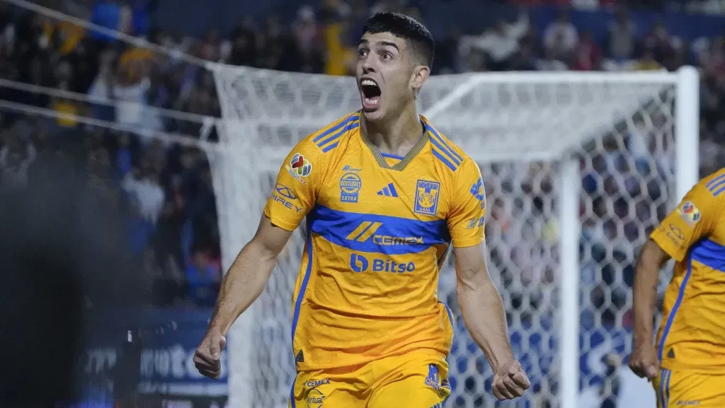 Jogador comemora gol durante o Mexicano de 2024 – Ricardo Hernádez: Foto/Site Tigres