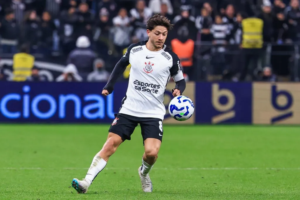 Rodrigo Garro jogador do Corinthians durante partida contra o Palmeiras pelo campeonato Copa Do Brasil 2025. Foto: Marcello Zambrana/AGIF