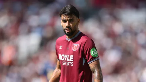 Lucas Paquetá, do West Ham United, durante o amistoso de pré-temporada entre West Ham United e Lille OSC no Estádio de Londres, em 9 de agosto de 2025, em Londres, Inglaterra. (Foto de Richard Pelham/Getty Images)