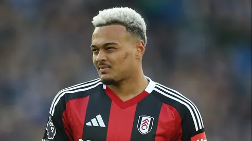 Rodrigo Muniz em campo pelo Fulham. (Photo by Steve Bardens/Getty Images)
