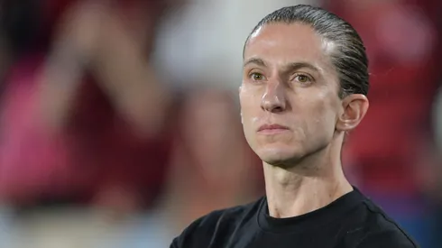 Filipe Luis tecnico do Flamengo durante partida contra o Internacional no estadio Maracana pelo campeonato Copa Libertadores 2025. Foto: Thiago Ribeiro/AGIF