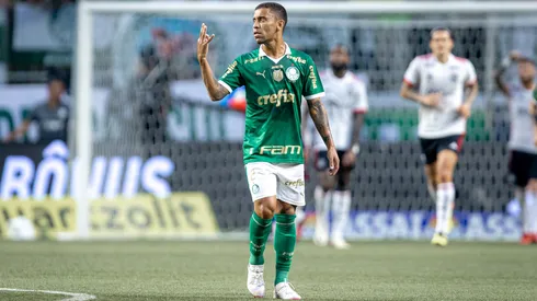 Marcos Rocha jogador do Palmeiras durante partida contra o Flamengo no estadio Arena Allianz Parque pelo campeonato Brasileiro A 2024.