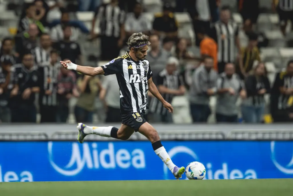 Gustavo Scarpa durante vitória do Atlético-MG na Sul-Americana. Foto: Pedro Souza / Atlético
