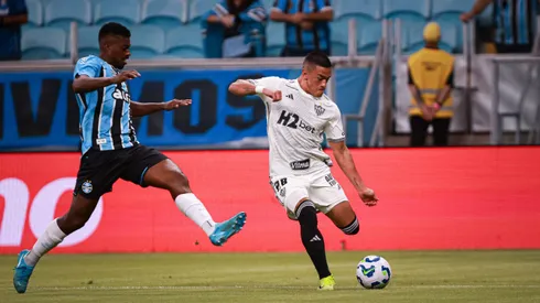 SP – PORTO ALEGRE – 29/03/2025 – BRASILEIRO A 2025, GREMIO X ATLETICO-MG – Thomas Cuello jogador do Atletico-MG durante partida contra o Gremio no estadio Arena do Gremio pelo campeonato Brasileiro A 2025. Foto: Maxi Franzoi/AGIF