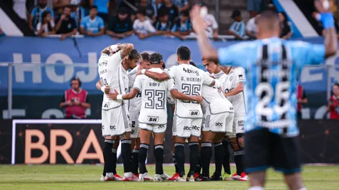 SP – PORTO ALEGRE – 29/03/2025 – BRASILEIRO A 2025, GREMIO X ATLETICO-MG – Jogadores do Atletico-MG antes da partida contra Gremio no estadio Arena do Gremio pelo campeonato Brasileiro A 2025. Foto: Maxi Franzoi/AGIF