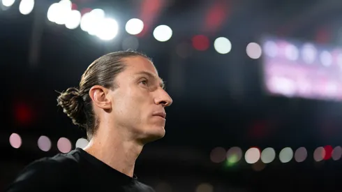 Filipe Luís, comandante do Flamengo. Foto: Thiago Ribeiro/AGIF