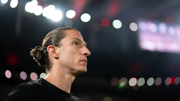 Filipe Luís, comandante do Flamengo. Foto: Thiago Ribeiro/AGIF