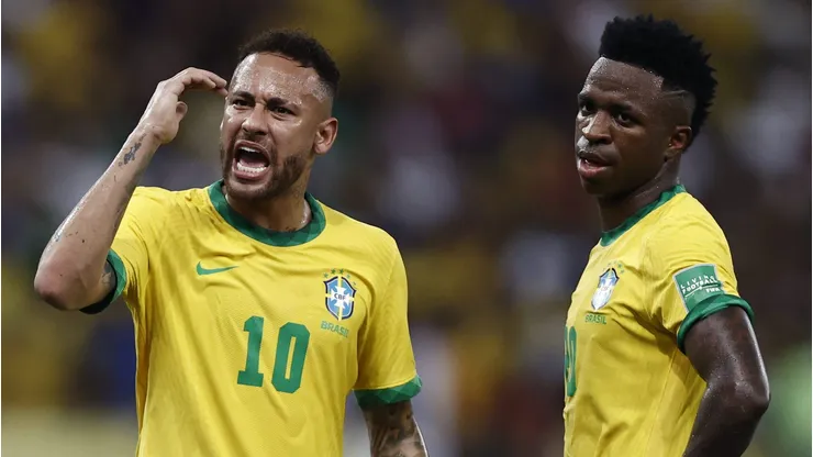 Neymar e Vini Jr pela Seleção Brasileira. (Photo by Buda Mendes/Getty Images)