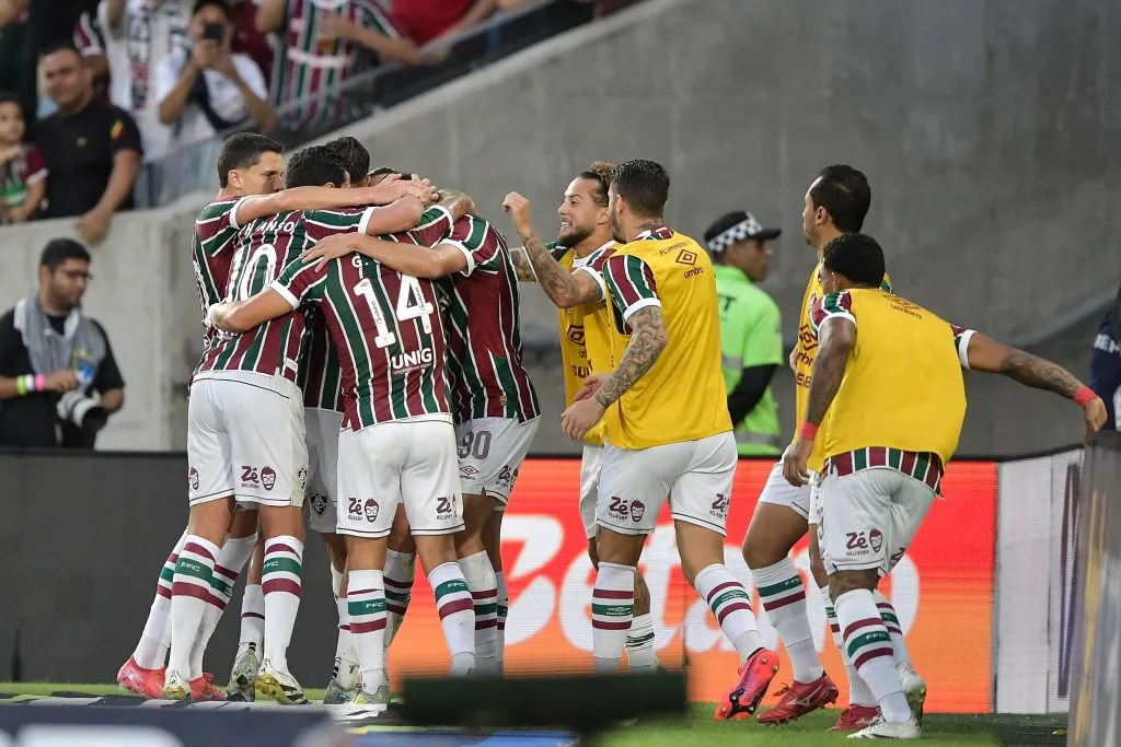 Canobbio comemorando seu gol em Fluminense x Fortaleza pelo Brasileirão. Foto: Thiago Ribeiro/AGIF